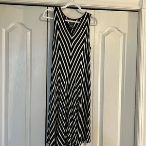 Black and white A-line dress